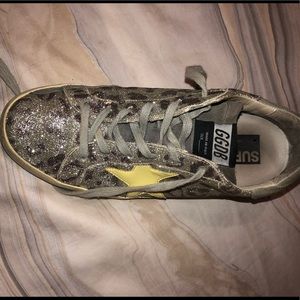 Golden Goose superstar silver leopard print